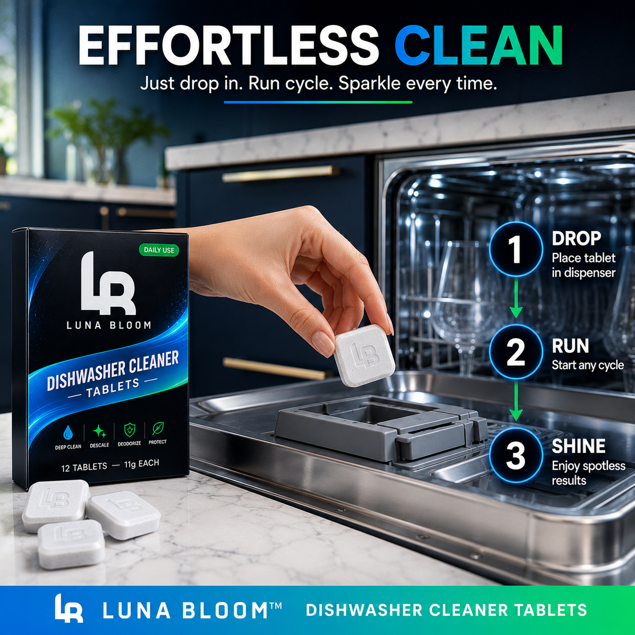 Luna Bloom Dishwasher Cleaner Tablets