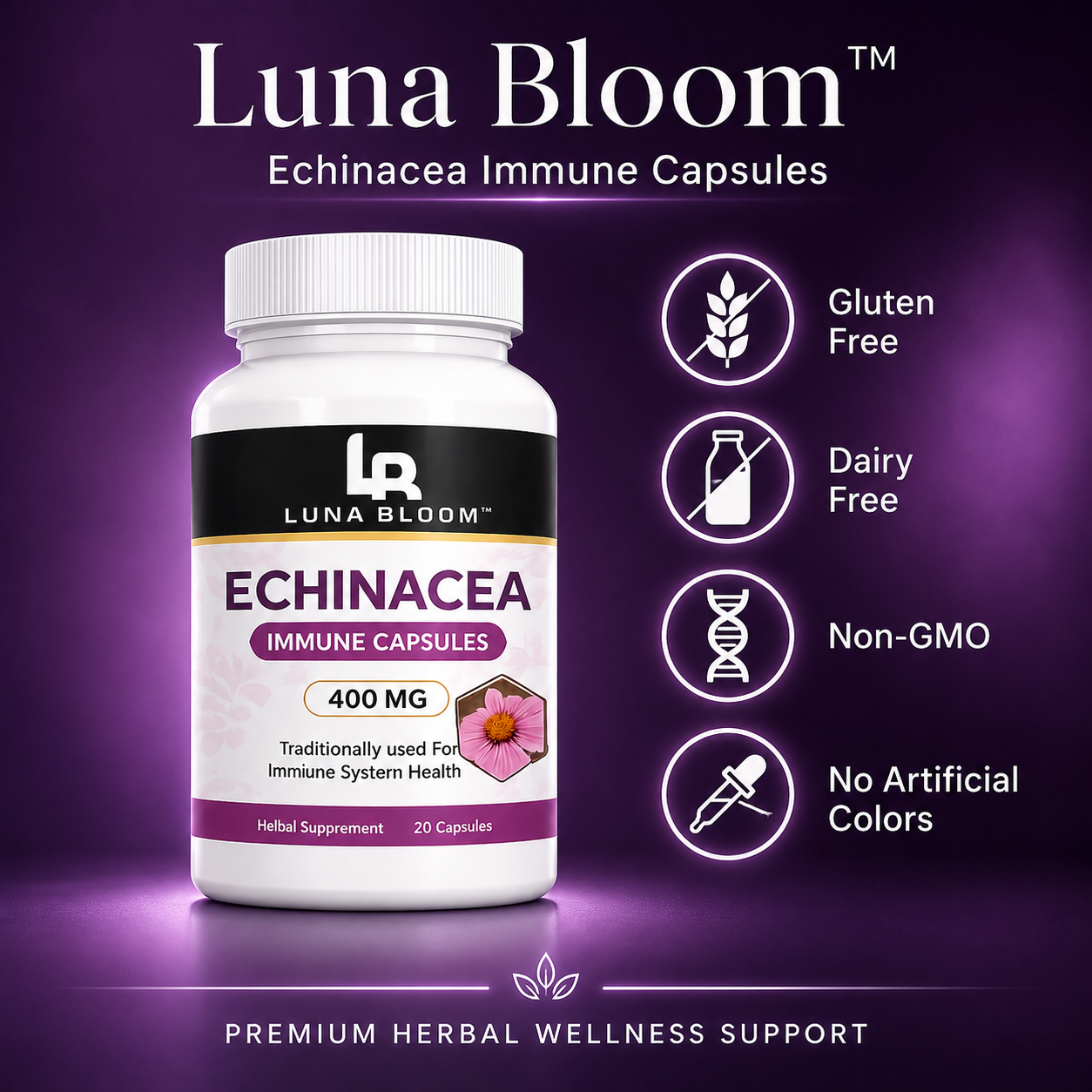 Luna Bloom™ Echinacea Immune Capsules