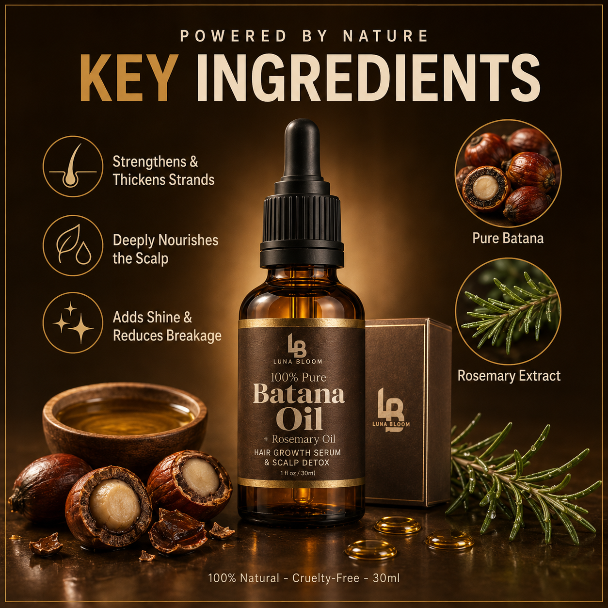 Luna Bloom Batana Oil Hair Growth Elixir