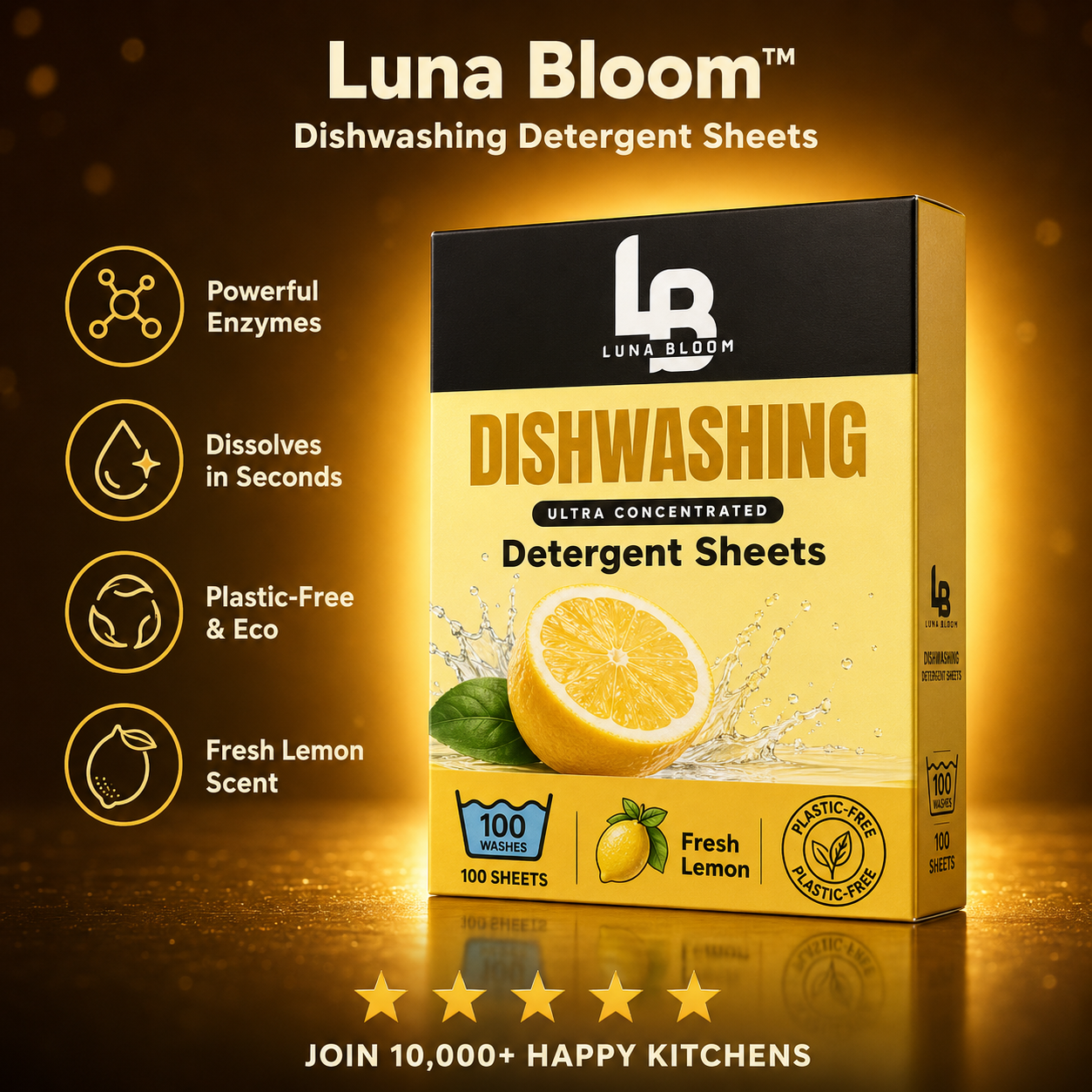 Luna Bloom™ Dishwashing Detergent Sheets