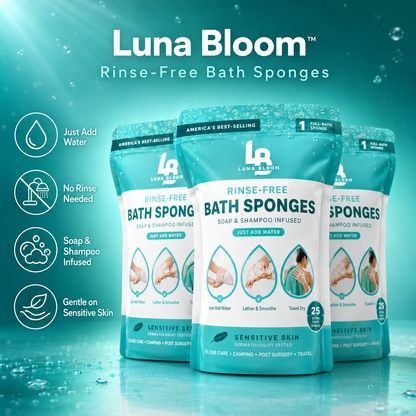 Luna Bloom Rinse-Free Bath Sponges