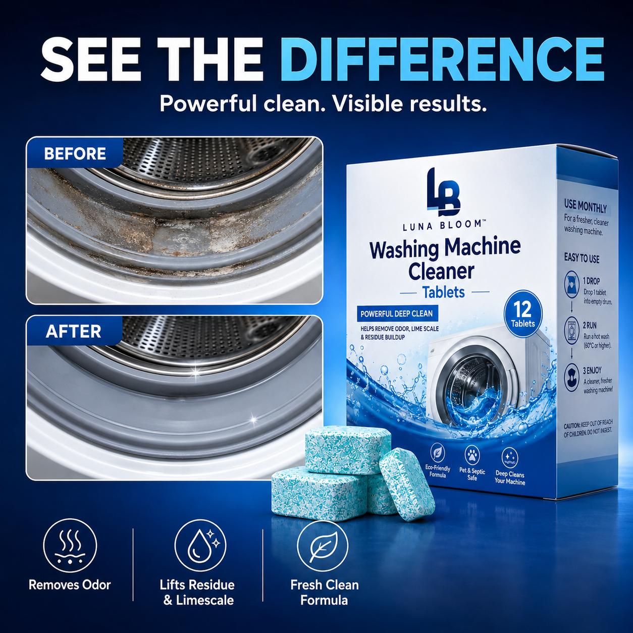Luna Bloom Washing Machine Cleaner Tablets