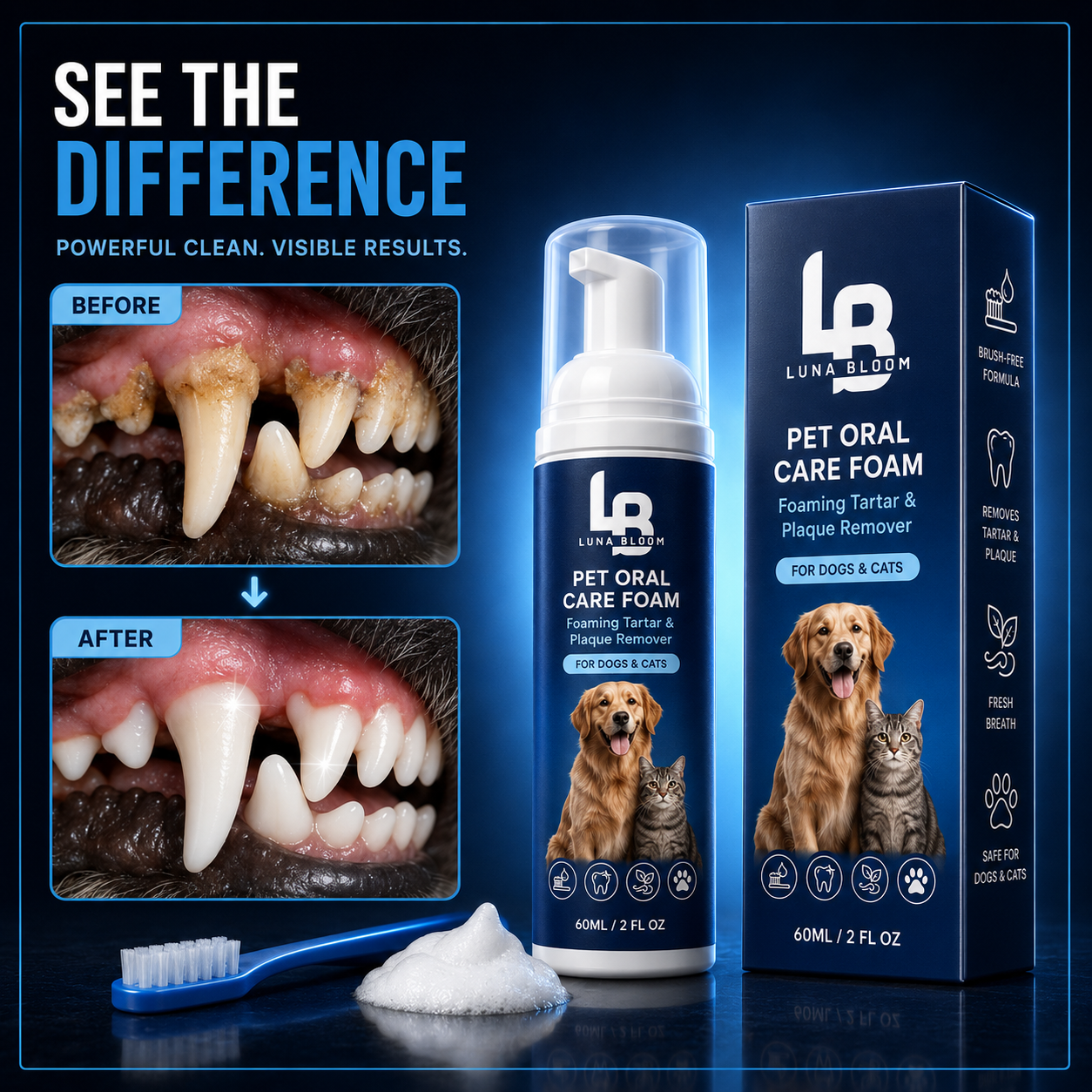 Luna Bloom™ Pet Oral Care Foam