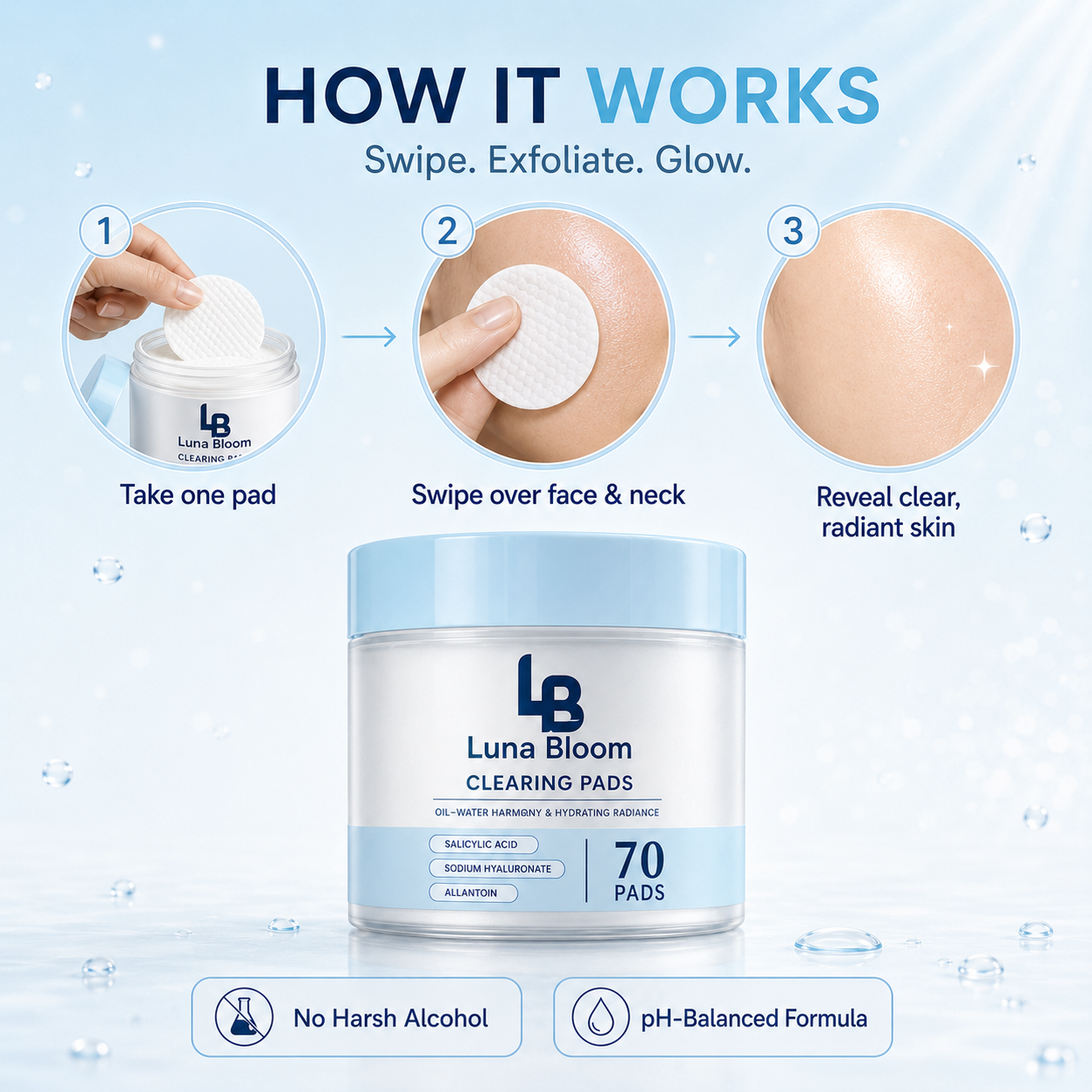 Luna Bloom Facial Clearing Pads