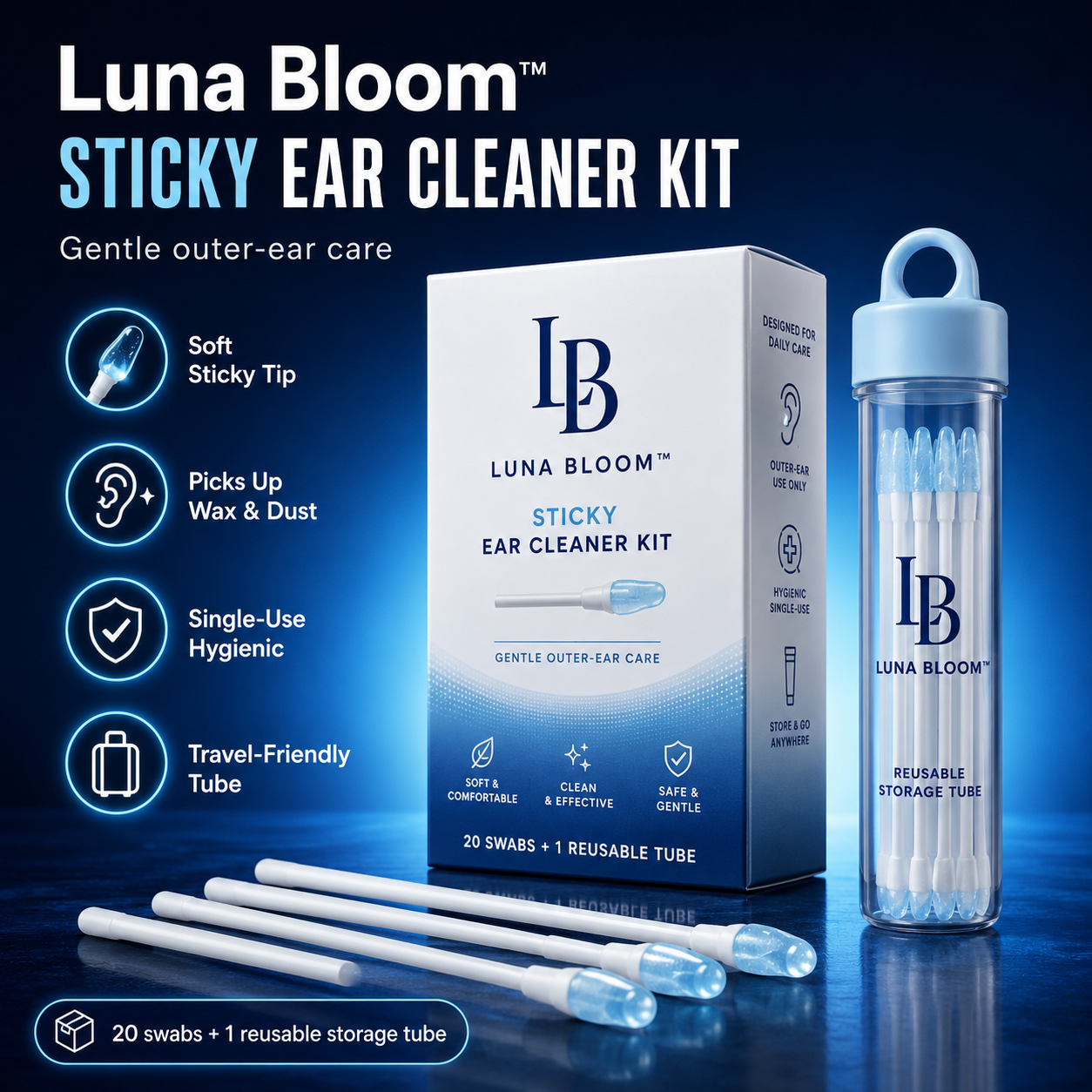 Luna Bloom Sticky Ear Cleaner Kit