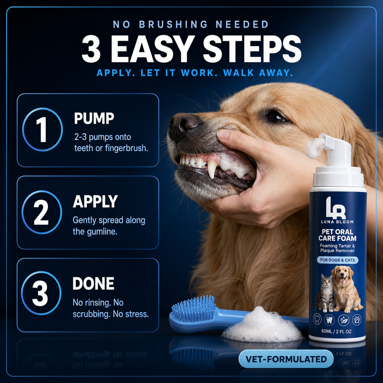 Luna Bloom™ Pet Oral Care Foam