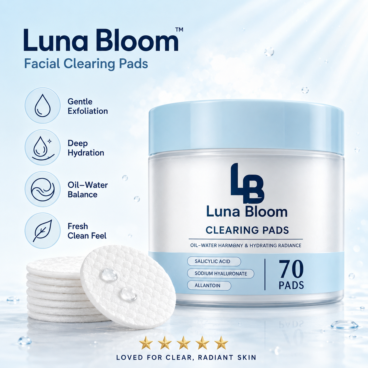 Luna Bloom Facial Clearing Pads