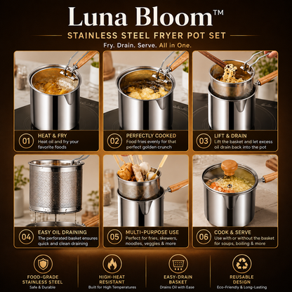 Luna Bloom™ Stainless Steel Fryer Pot
