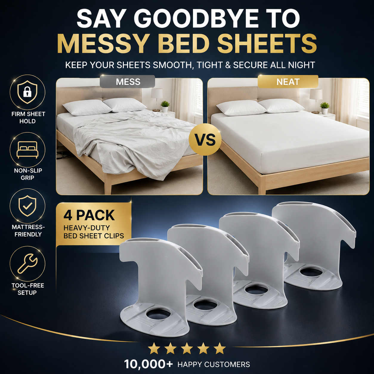 Luna Bloom™ Heavy-Duty Bed Sheet Clips