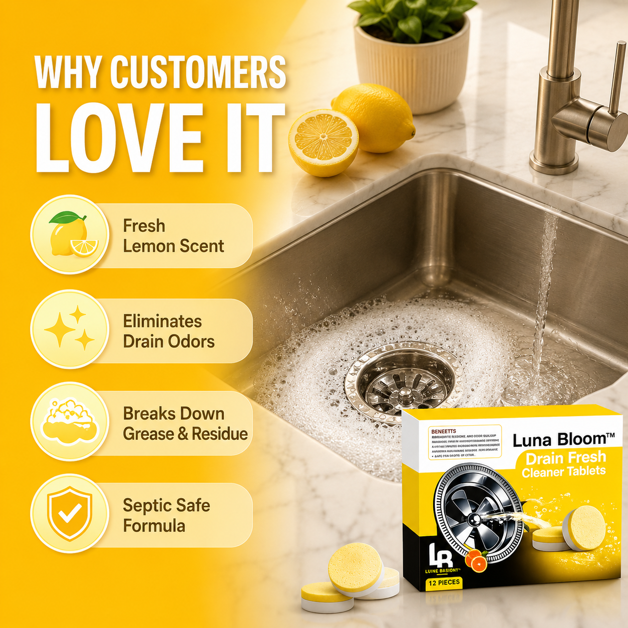 Luna Bloom™ Drain Fresh Cleaner Tablets