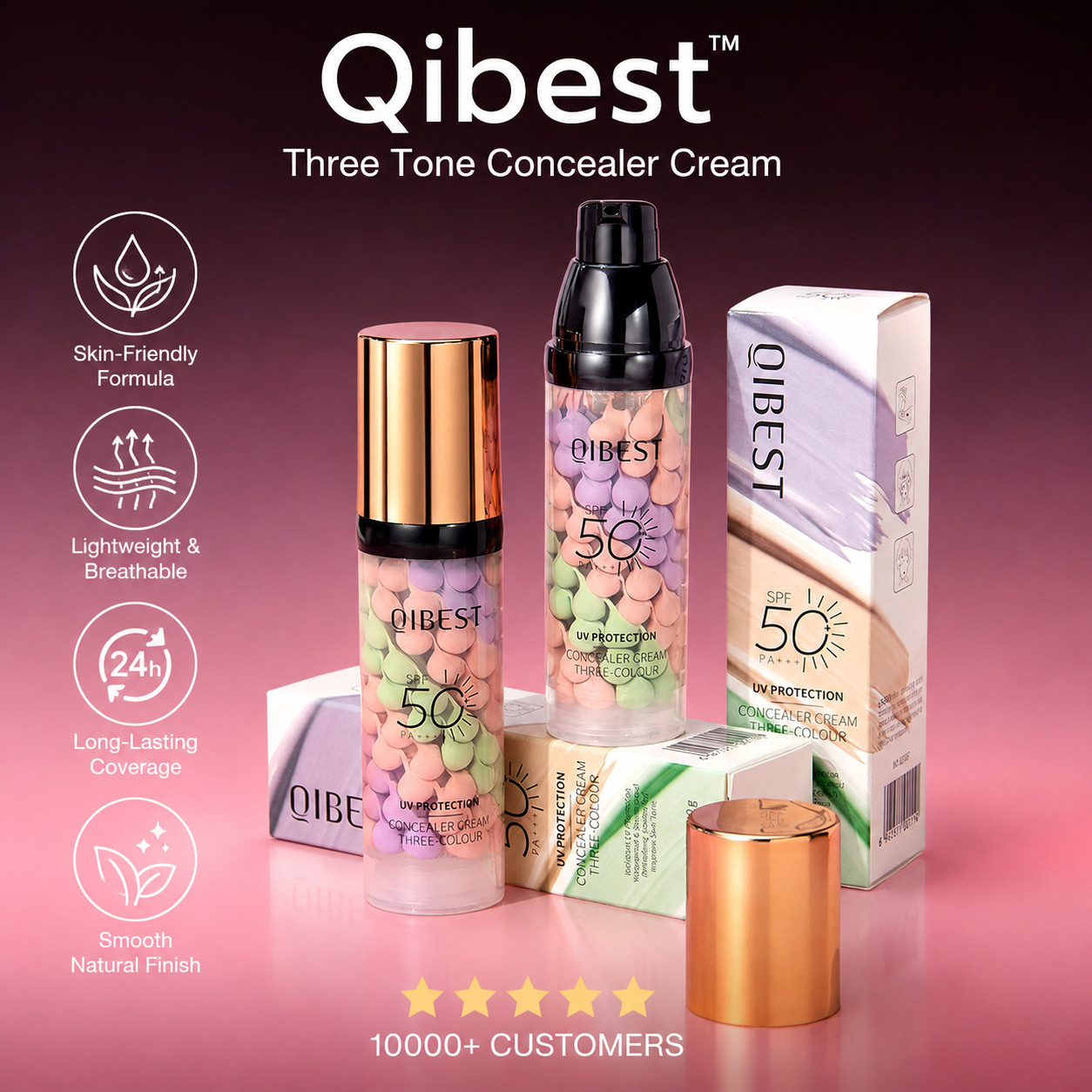 Qibest™ Three Tone Concealer Cream