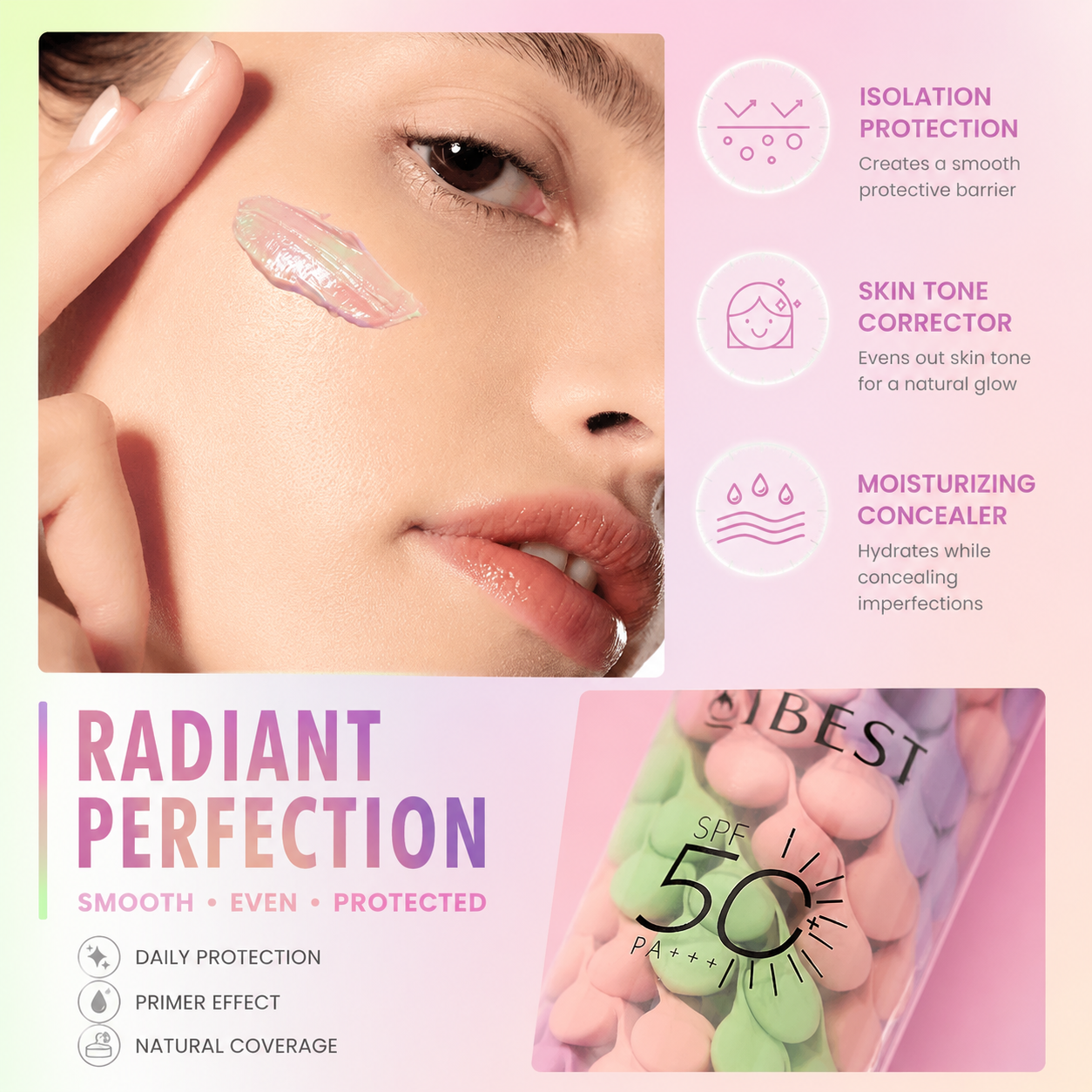 Qibest™ Three Tone Concealer Cream