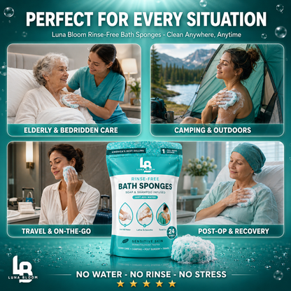 Luna Bloom Rinse-Free Bath Sponges