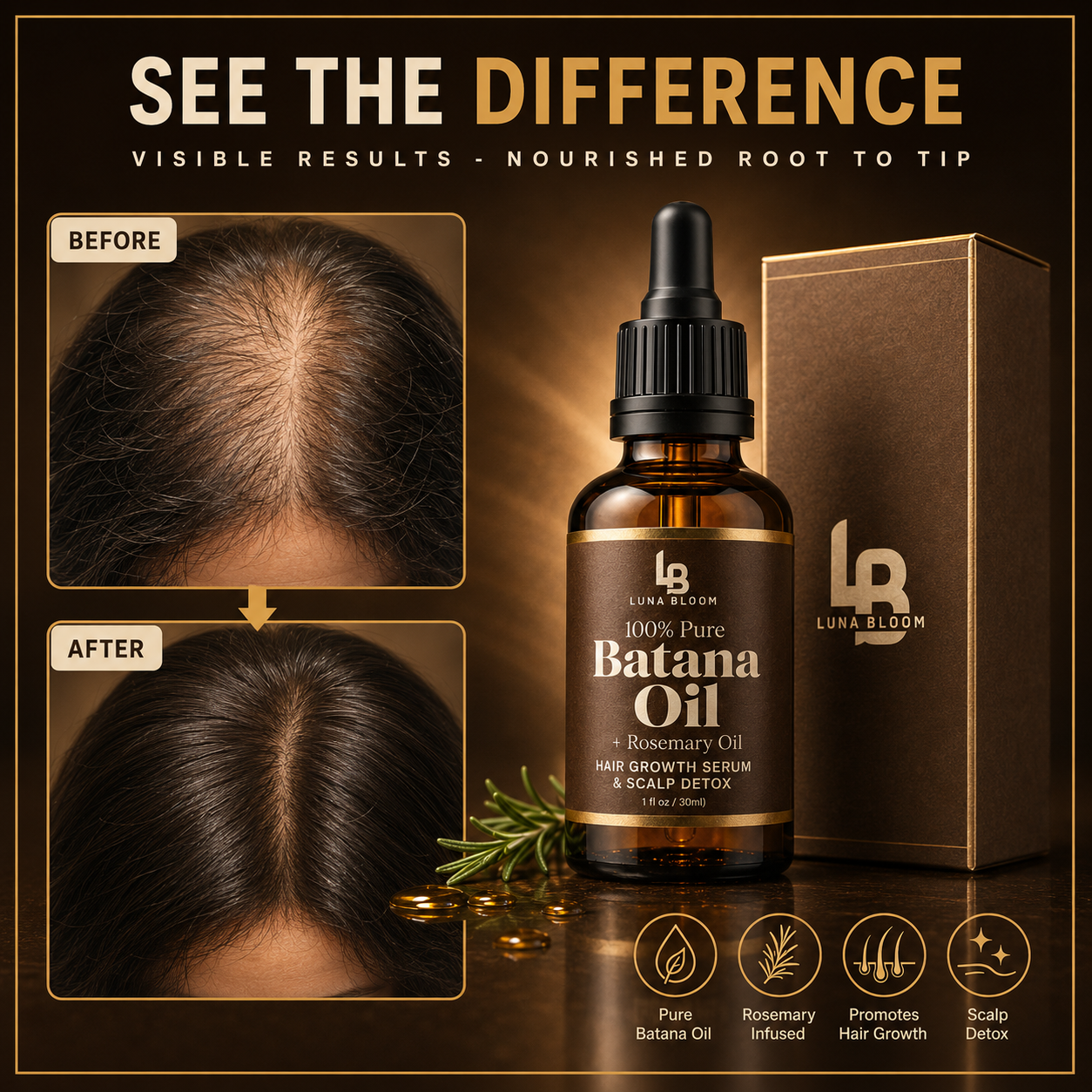 Luna Bloom Batana Oil Hair Growth Elixir