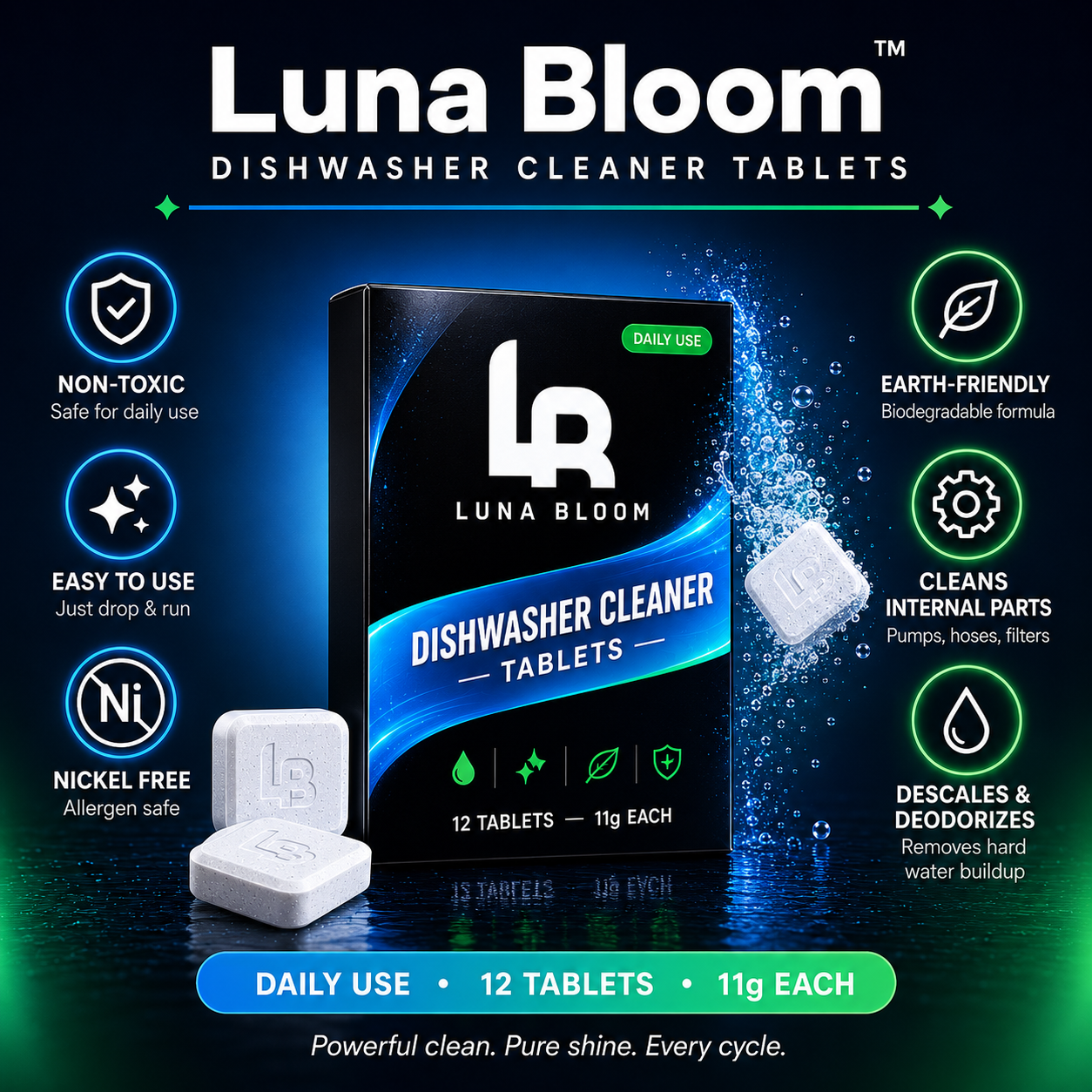 Luna Bloom Dishwasher Cleaner Tablets
