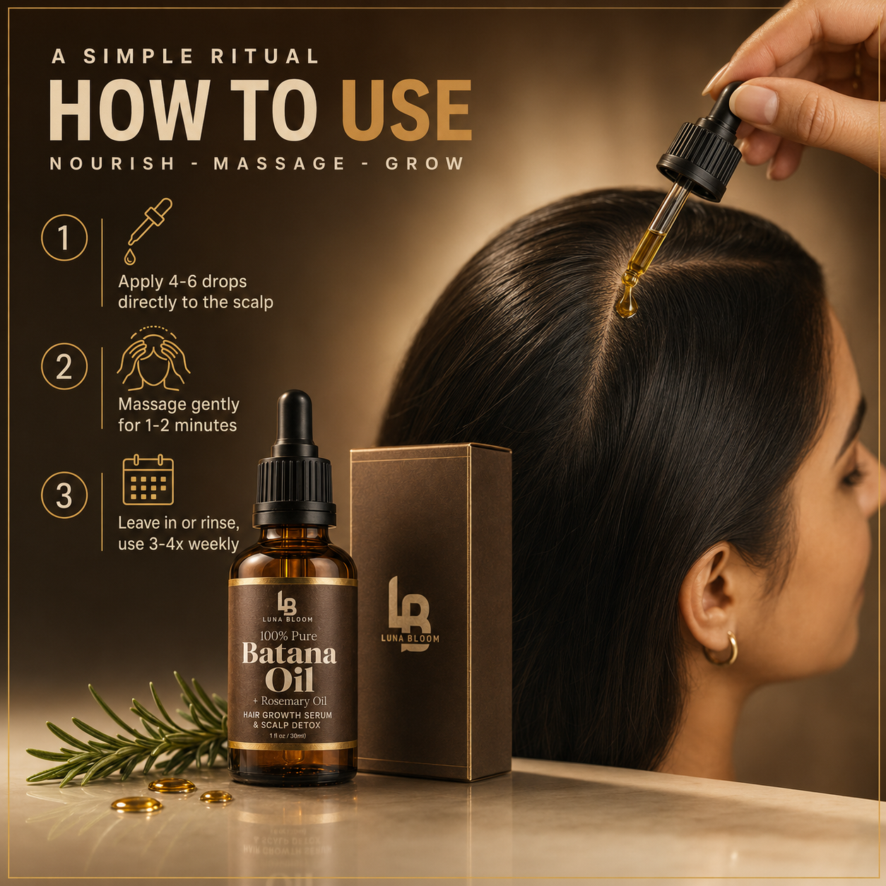 Luna Bloom Batana Oil Hair Growth Elixir