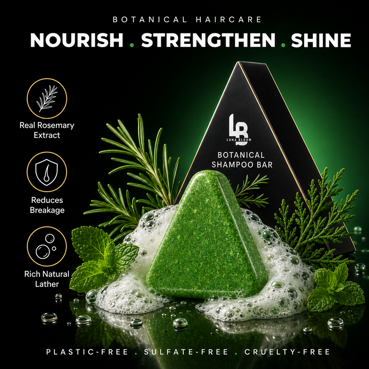 Luna Bloom Botanical Strength Shampoo Bar