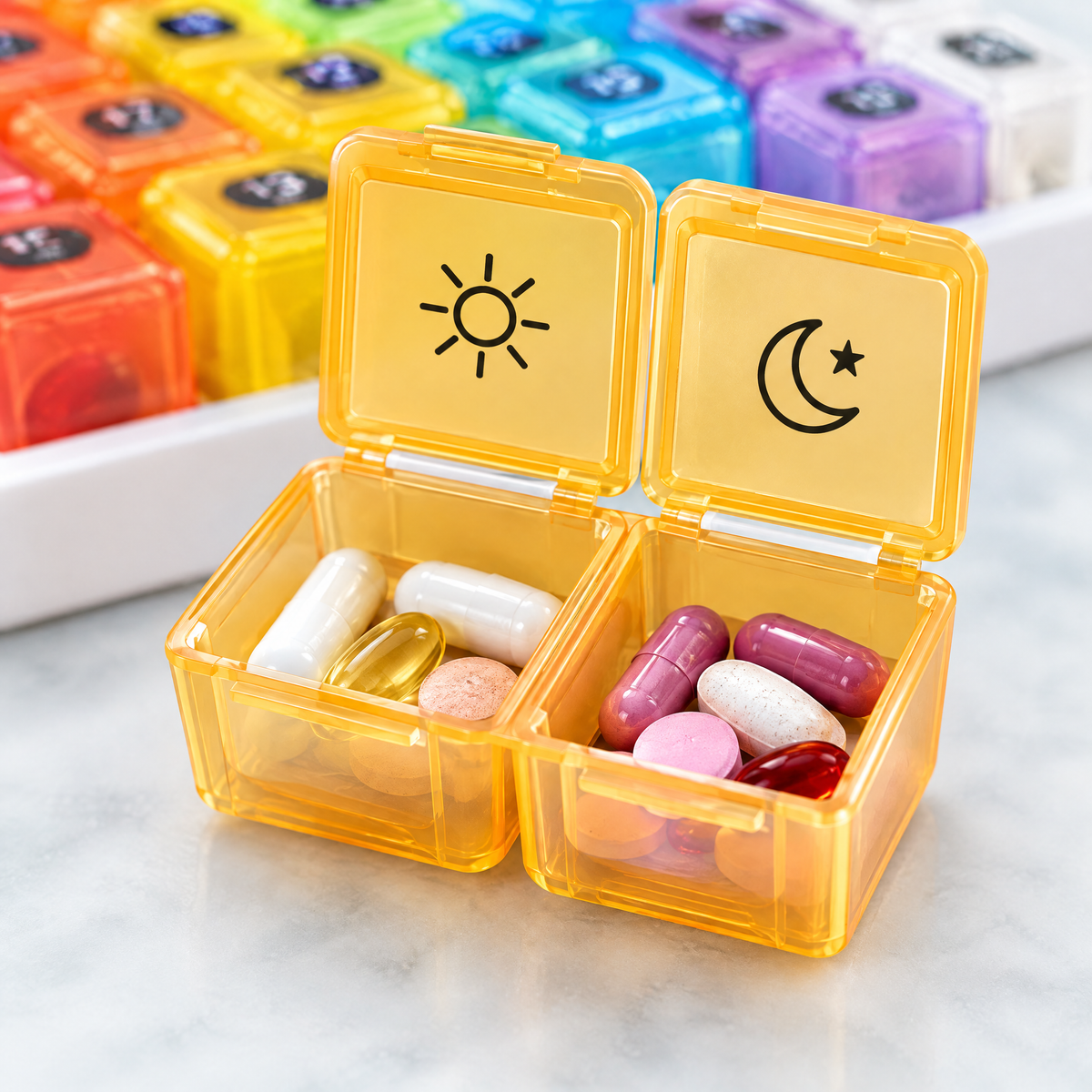 31-Day Monthly Pill Organizer – close-up