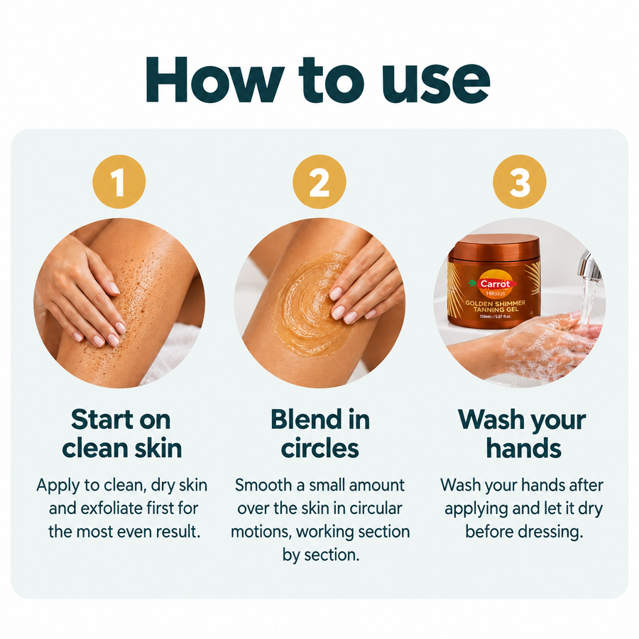 Golden Shimmer Tanning Gel – how to use