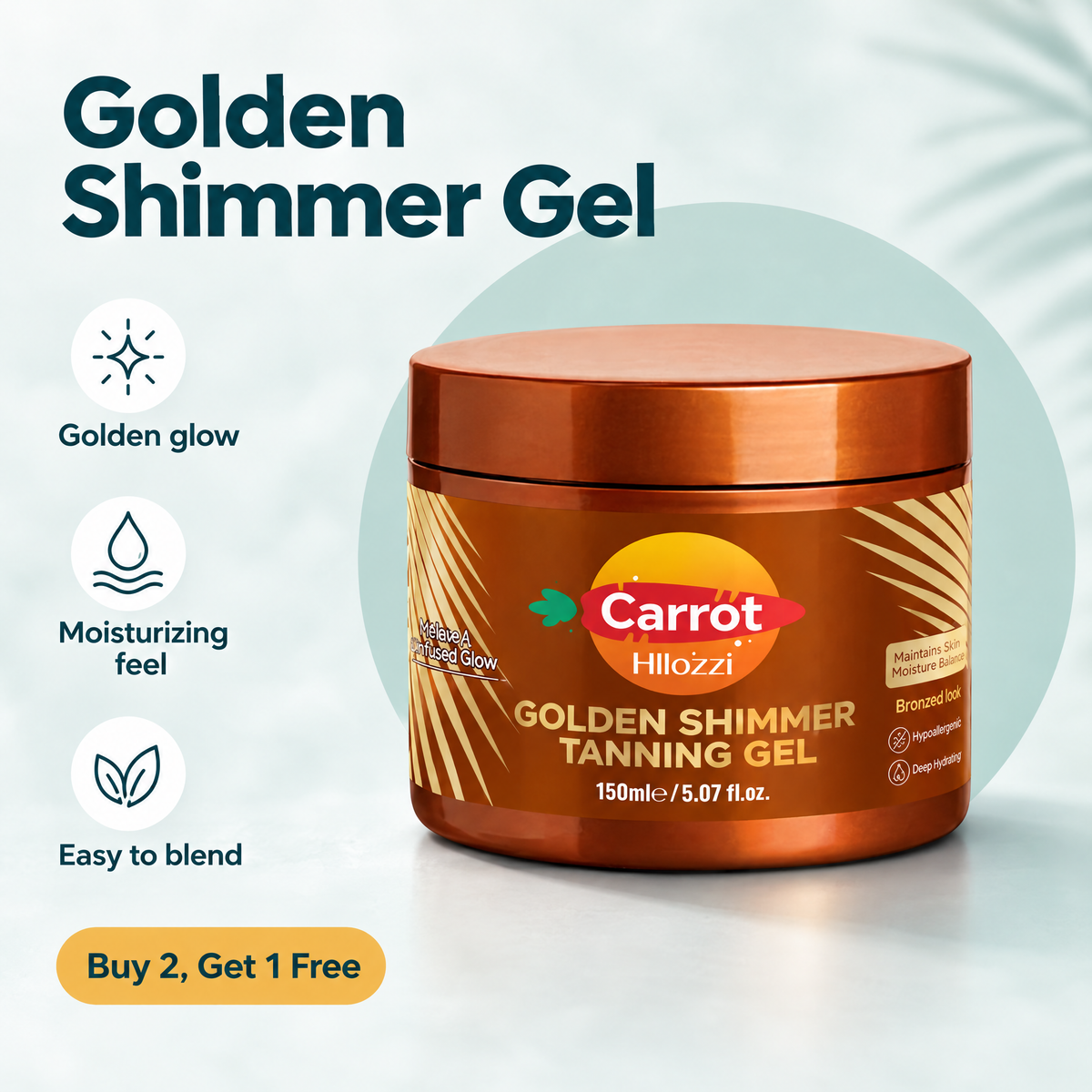 Golden Shimmer Tanning Gel – highlights