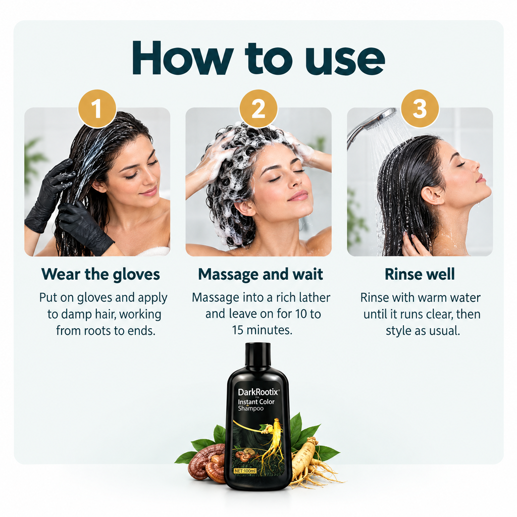 Instant Color Black Hair Dye Shampoo – how to use