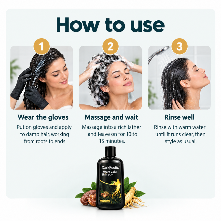Instant Color Black Hair Dye Shampoo – how to use