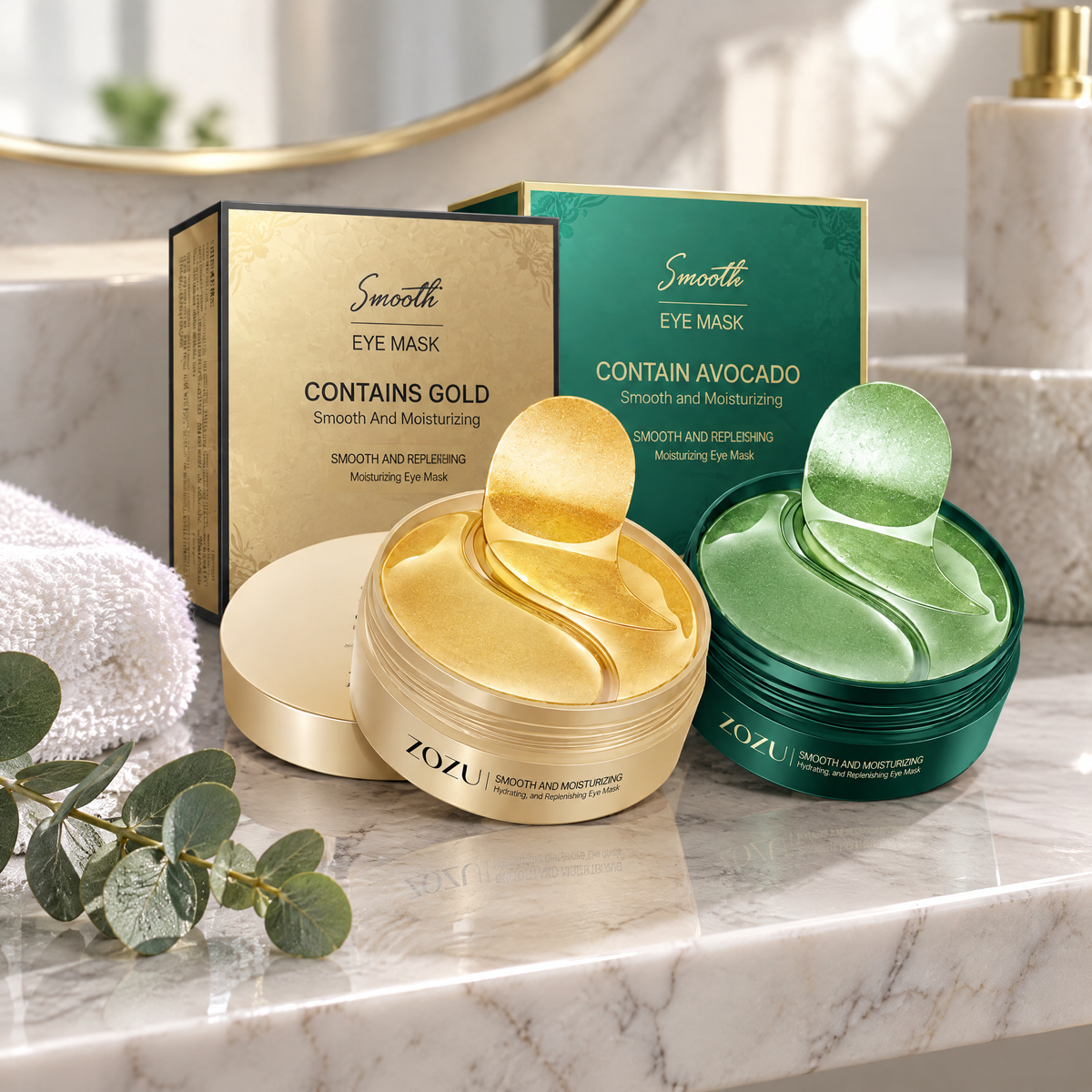 Avocado & Gold Under-Eye Patches – lifestyle