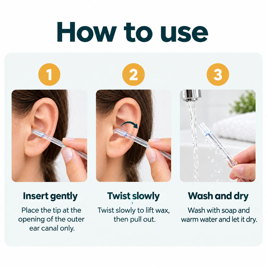 Reusable Silicone Ear Cleaner – how to use