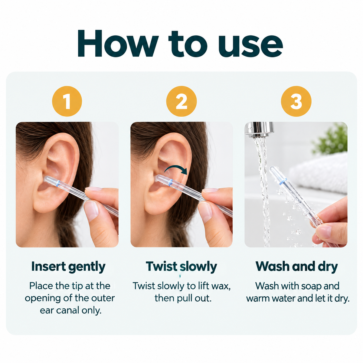 Reusable Silicone Ear Cleaner – how to use