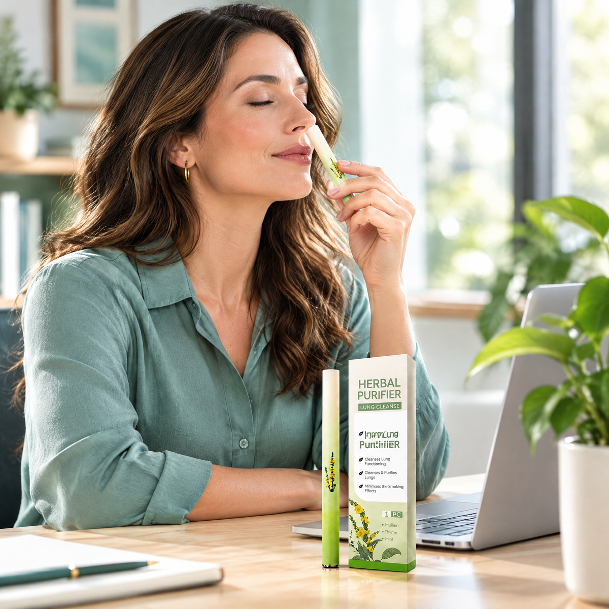 Herbal Nasal Inhaler Stick – in use