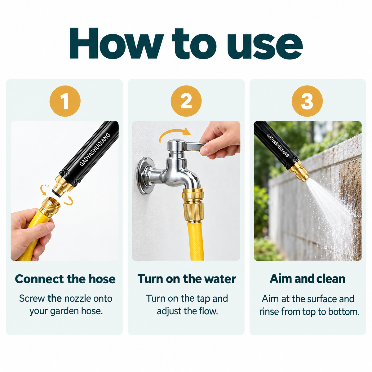 Portable High-Pressure Hose Nozzle – how to use
