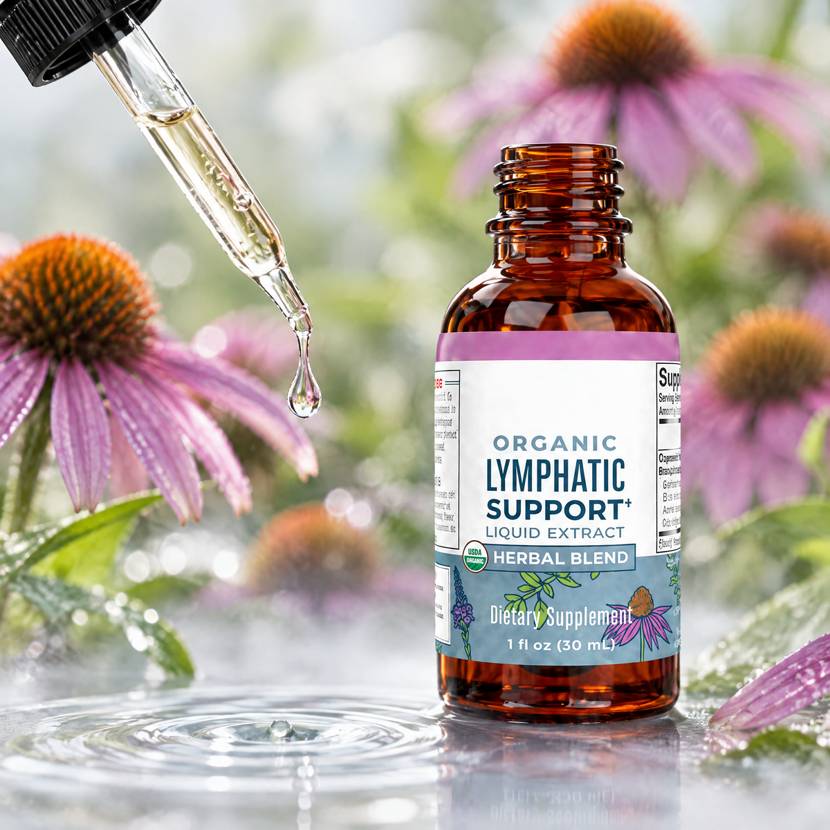 Herbal Lymphatic Support Drops – close-up