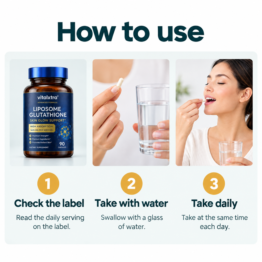 Liposomal Glutathione Skin Glow Capsules – how to use