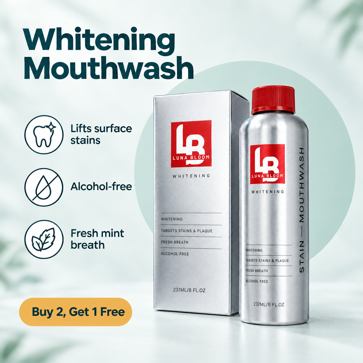 Stain Whitening Mouthwash – highlights