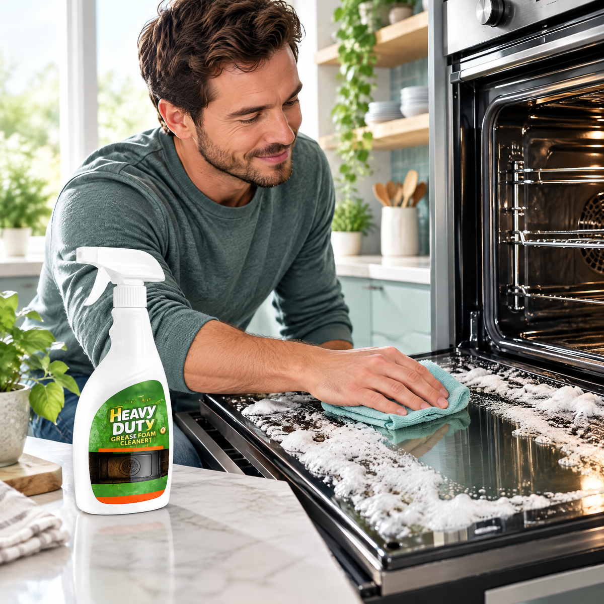 Heavy-Duty Grease Foam Cleaner – in use