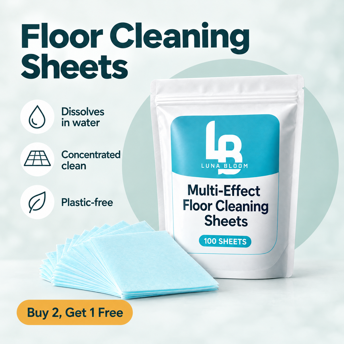 Dissolving Floor Cleaning Sheets – highlights