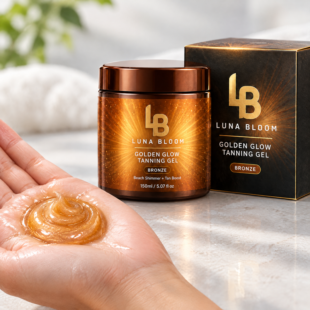 Golden Glow Self-Tanning Gel – close-up