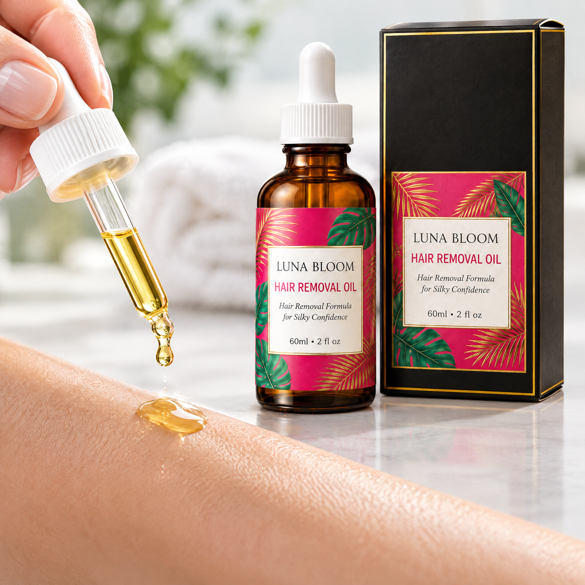 Botanical Hair Removal Oil – close-up