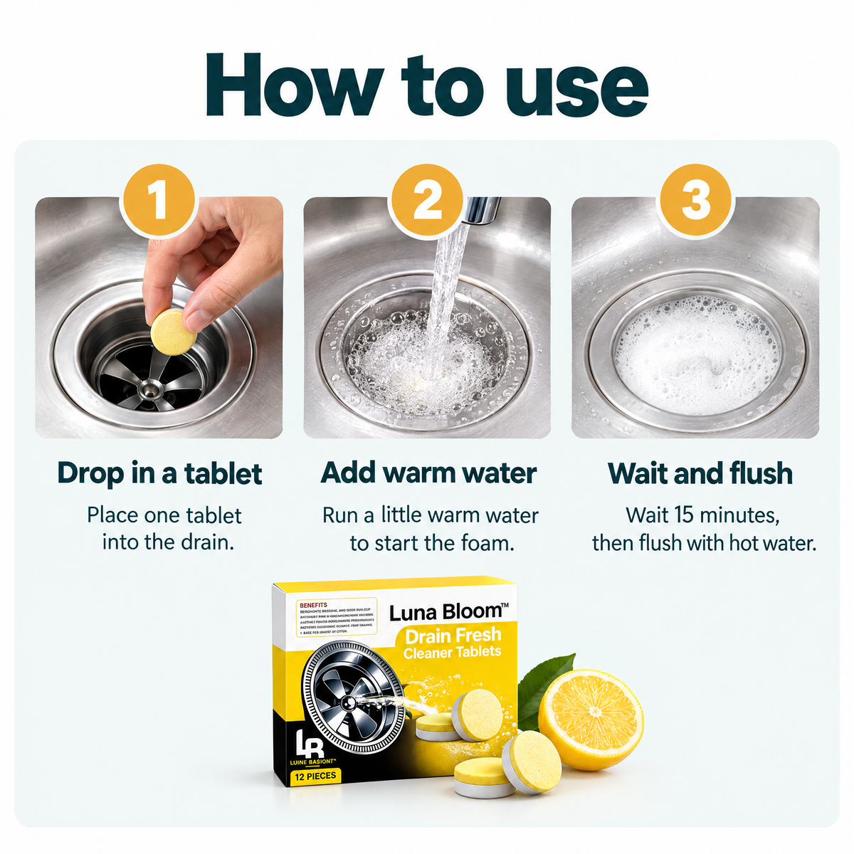 Drain Freshener Cleaner Tablets – how to use
