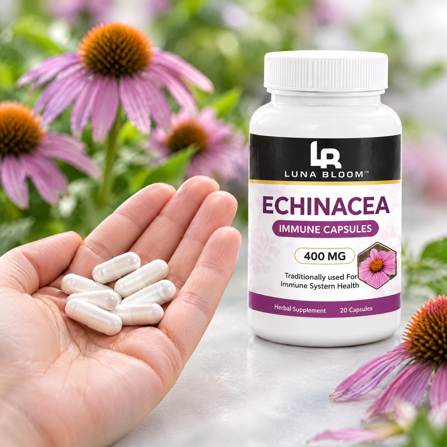 Echinacea Herbal Capsules – close-up