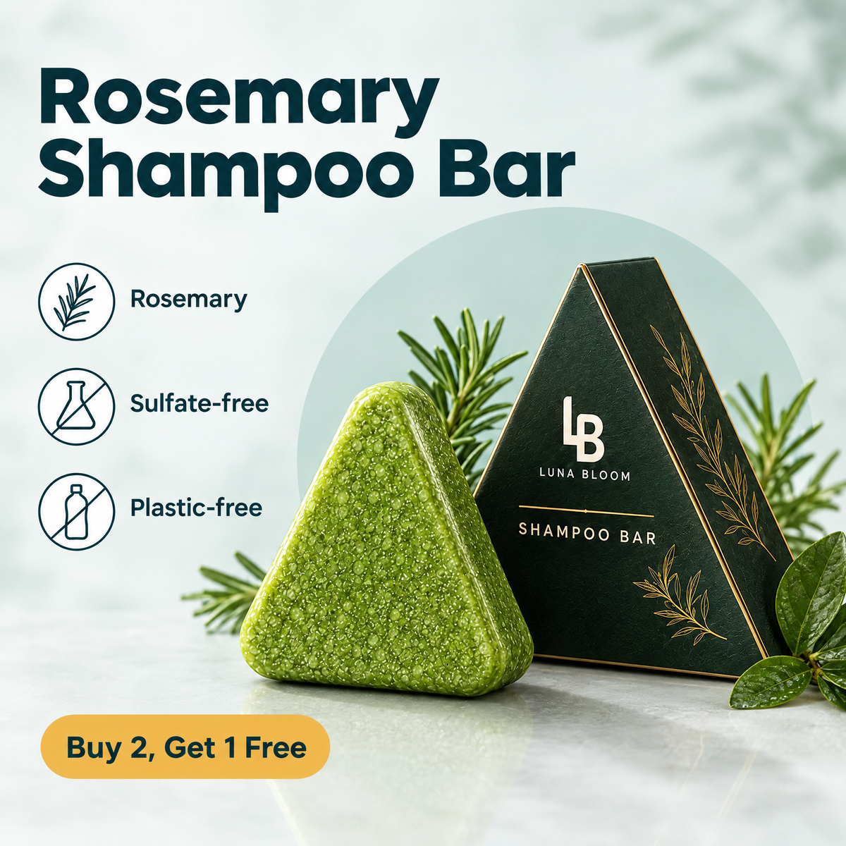 Rosemary Strength Shampoo Bar – highlights