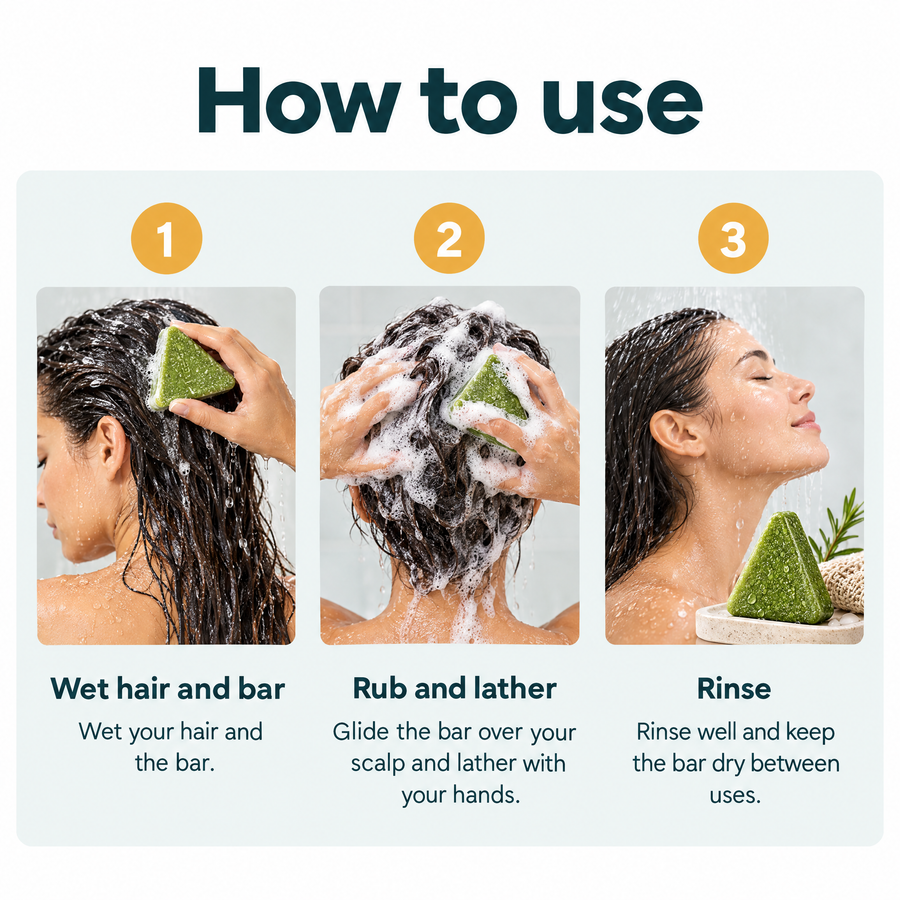 Rosemary Strength Shampoo Bar – how to use