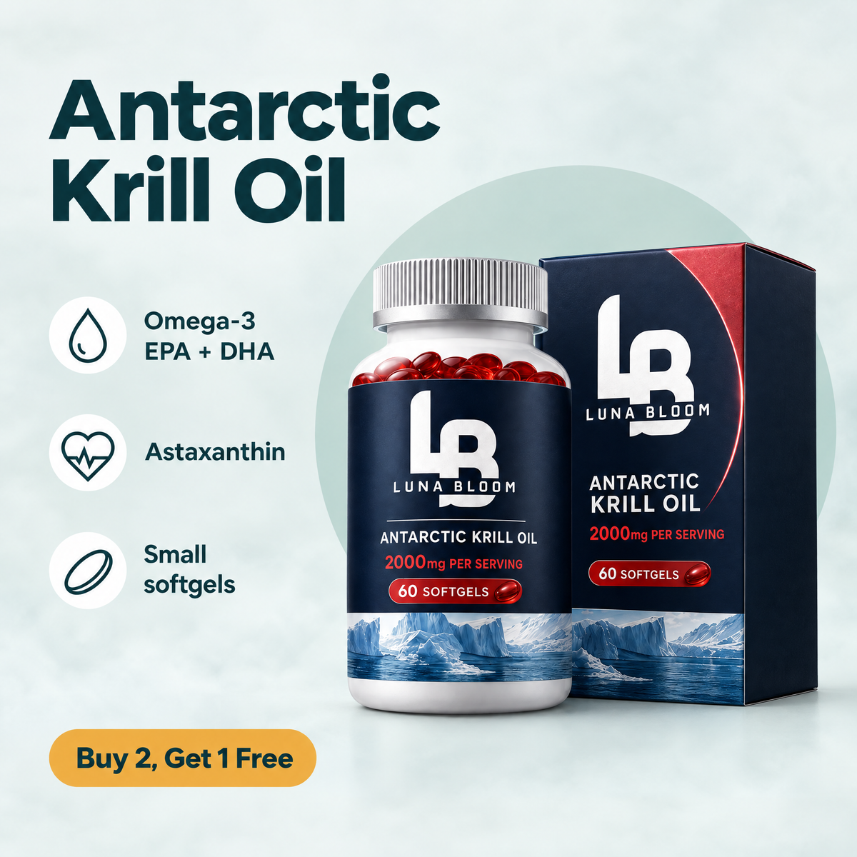 Antarctic Krill Oil Softgels – highlights
