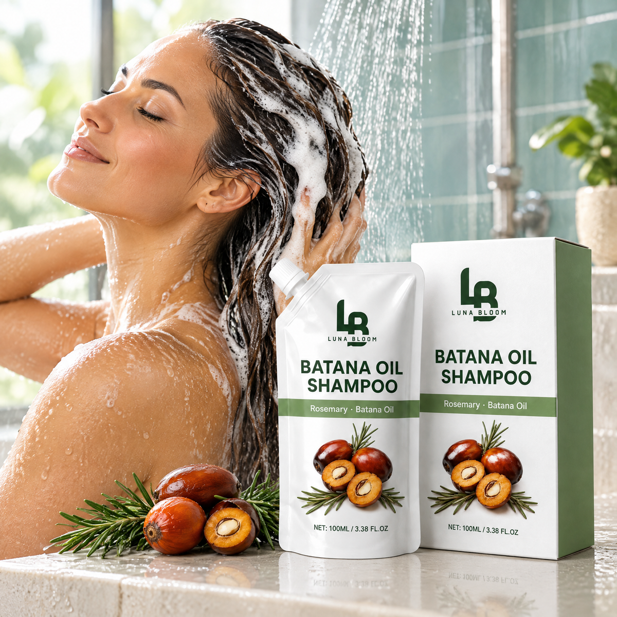 Batana Oil & Rosemary Shampoo – in use