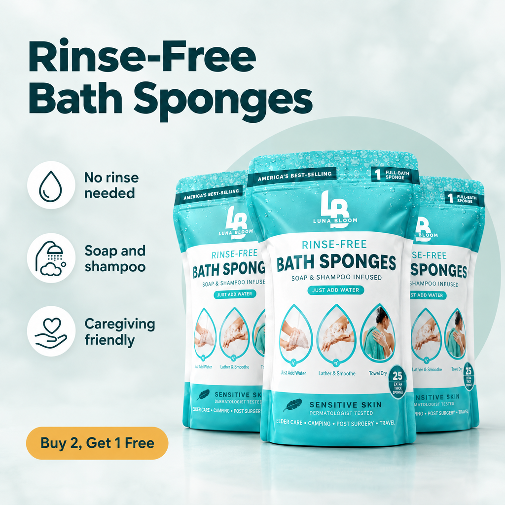Rinse-Free Bath Sponges – highlights