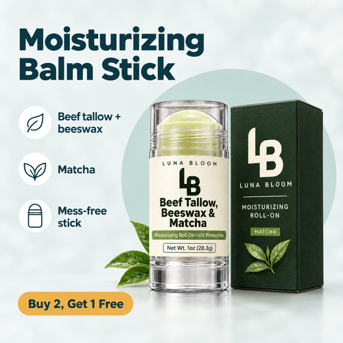 Beef Tallow & Matcha Moisturizing Balm Stick – highlights