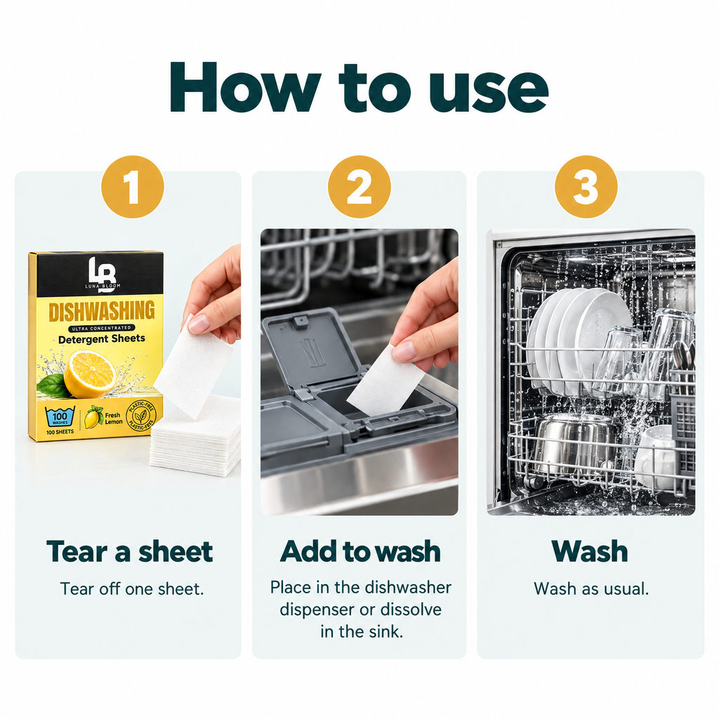 Dishwashing Detergent Sheets – how to use