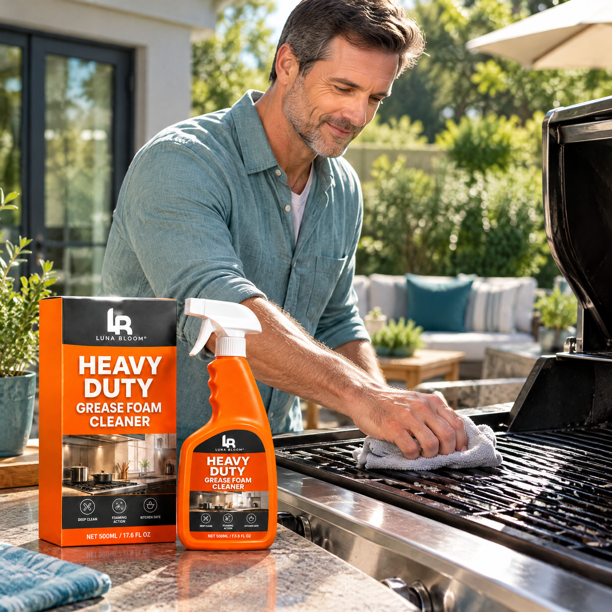 Oven & Grill Foam Cleaner – in use