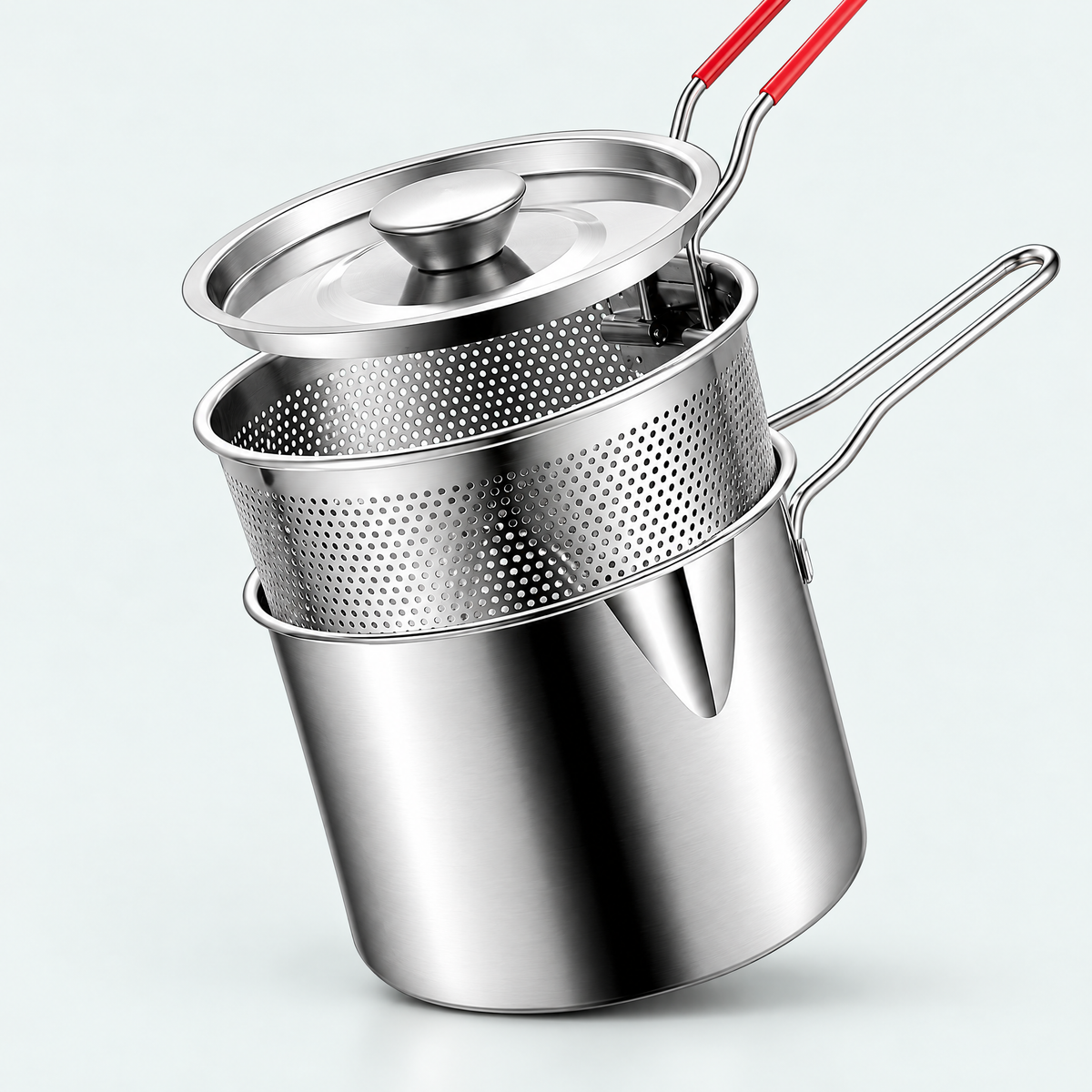 Stainless Steel Deep Fryer Pot with Basket – product photo