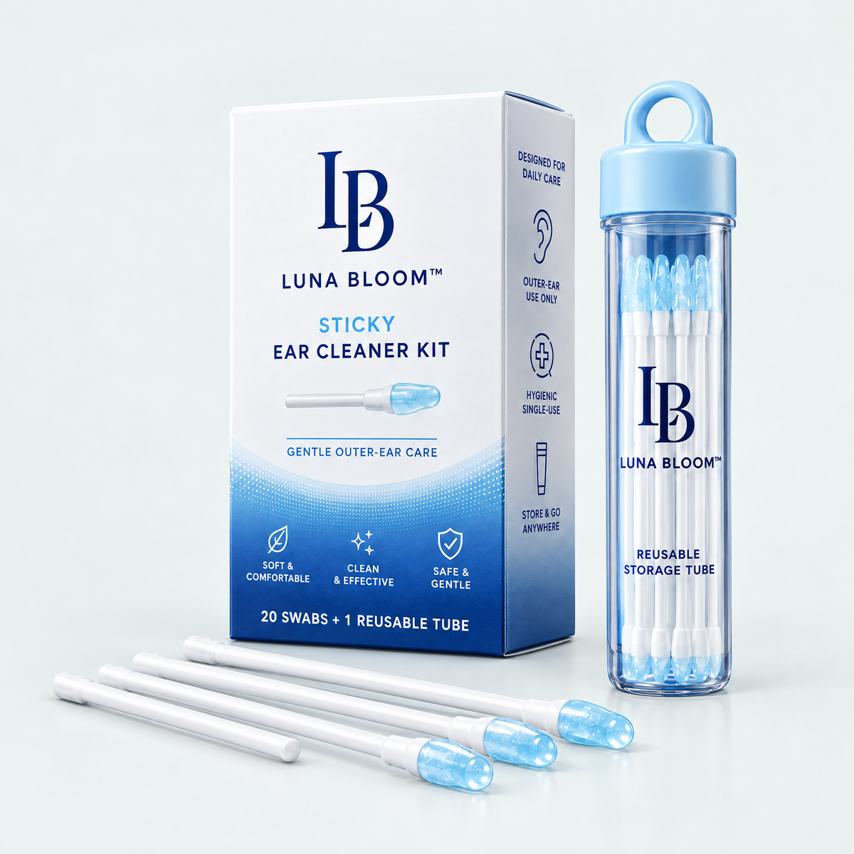 Sticky Ear Cleaner Swabs Kit – product photo